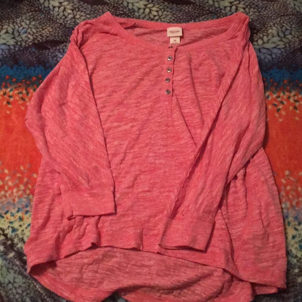 Pink Long Sleeve Button-Up